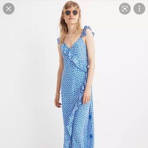 Madewell Daisy Blue Ruffle Maxi Dress, Size 4